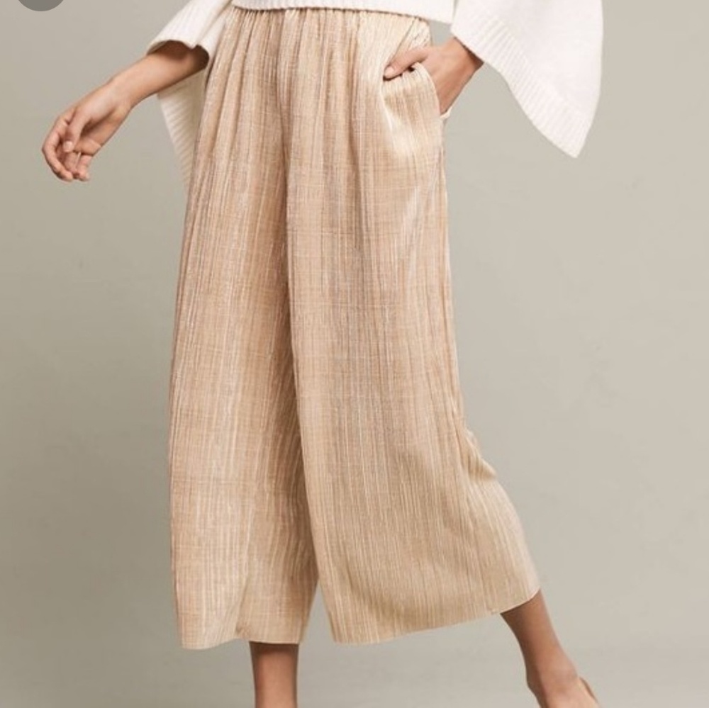 Anthropologie Pink Wide Leg Pants